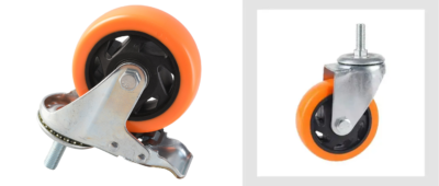 3, 4 , 5 INCHES MEDIUM DUTY PVC CASTER (THREADED STEM, SWIVEL + SWIVEL with BRAKE)