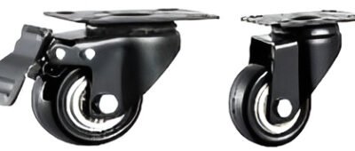 BLACK PVC CASTER (SWIVEL + SWIVEL with BRAKE) 2 INCH